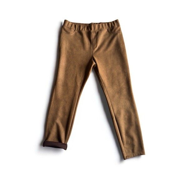 Falls Creek Suede Leather Pants Womens 18 Brown Lined Western Rodeo - Picture 5 of 16